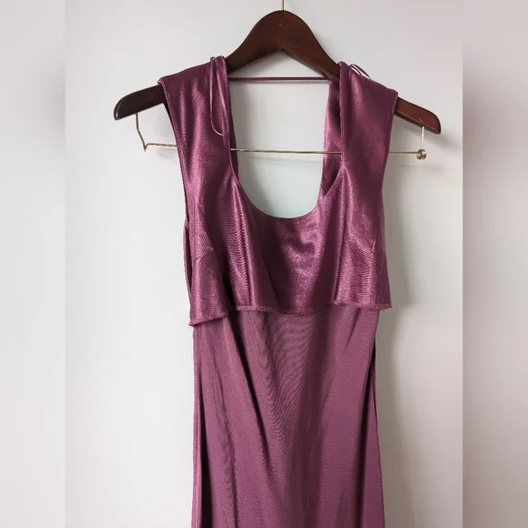 Dynamite Purple Satin Slip Midi Dress - Picture 7 of 7
